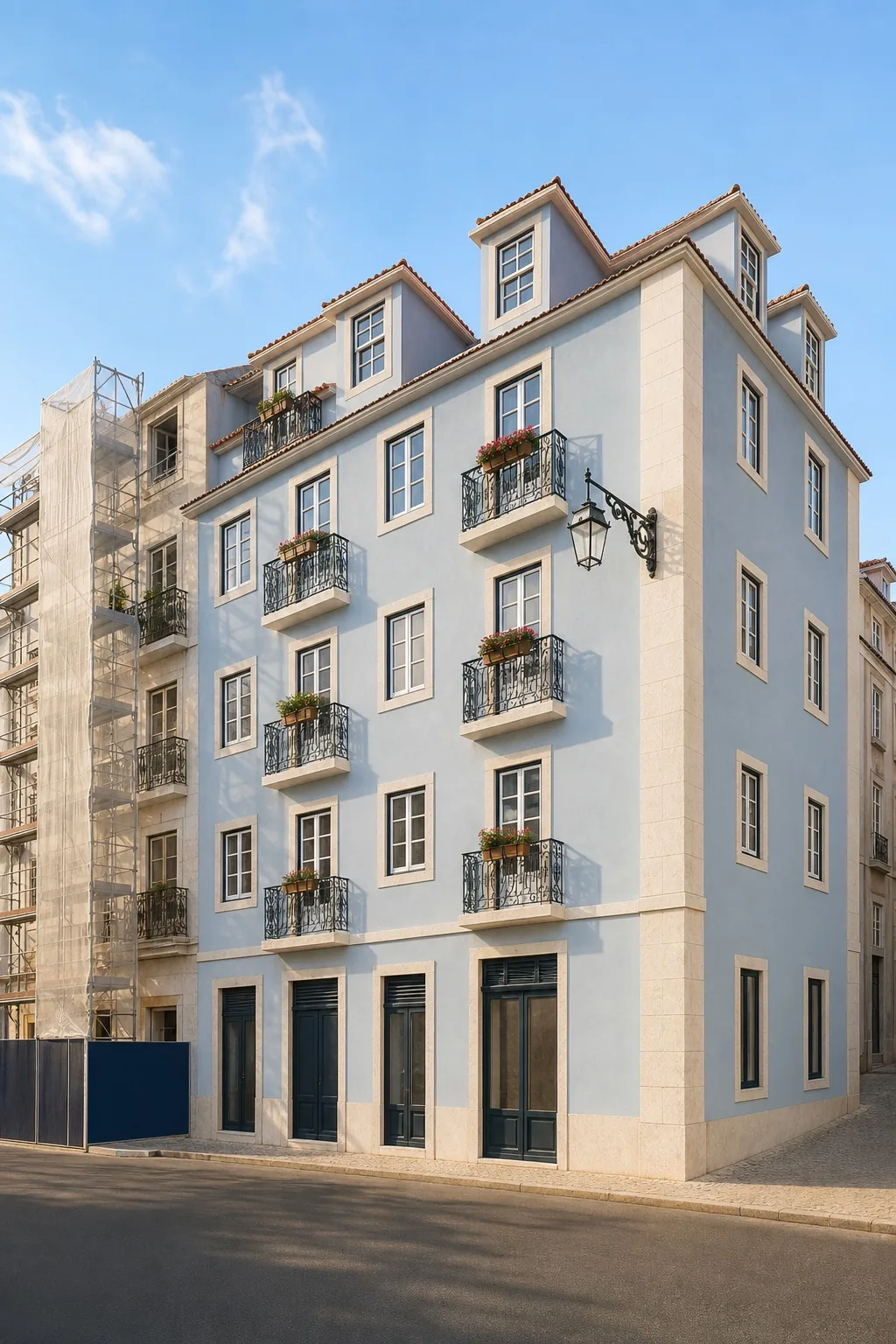 Controlled restoration of a large historic Lisbon residential building